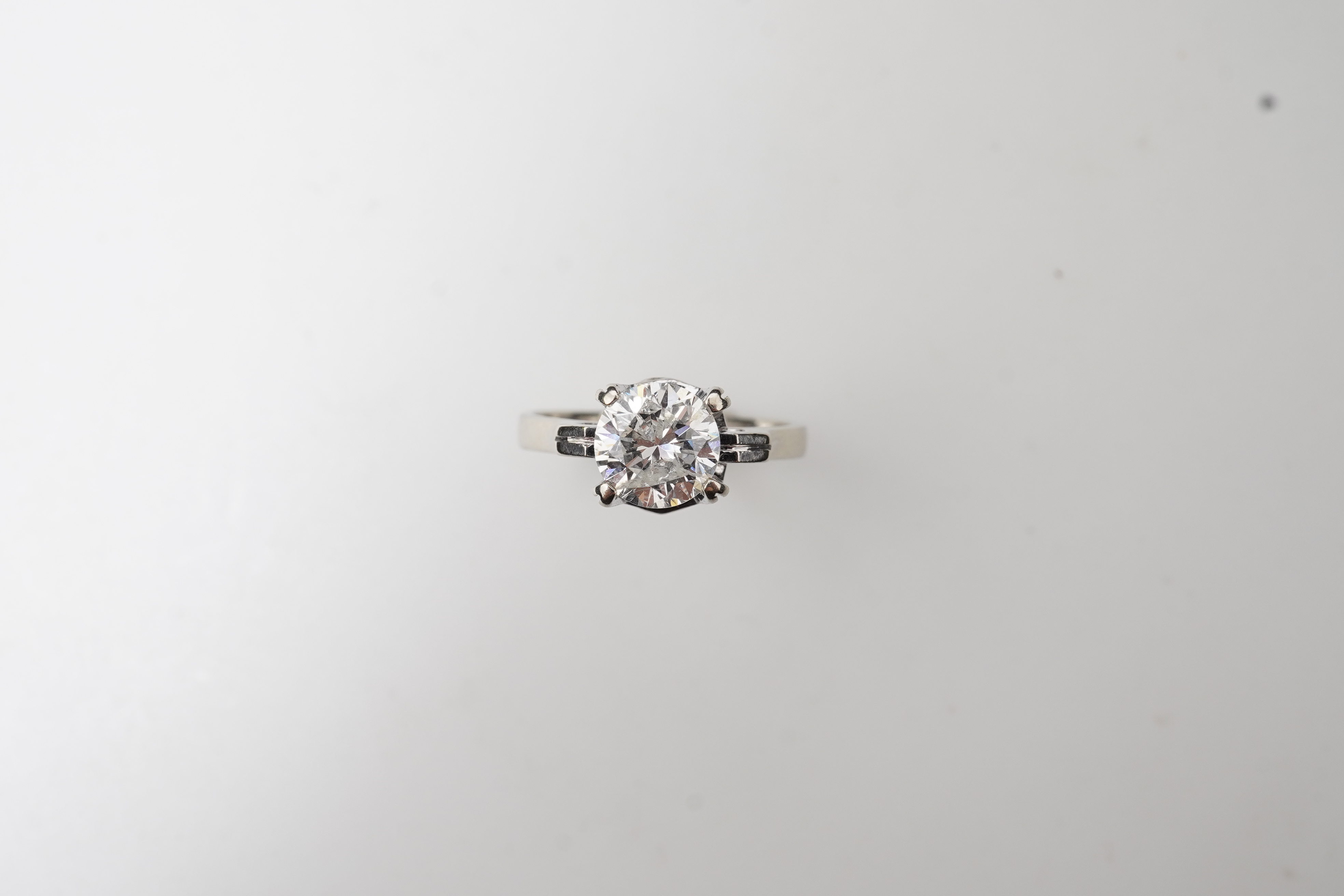 A diamond solitaire ring